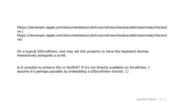 iOS : Possible to achieve `ScrollView` interactive keyboard dismissal in SwiftUI? смотреть онлайн