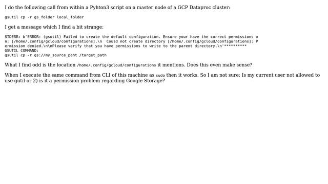 When executing "gsutils cp" in python script I get Error message I do not understand смотреть онлайн