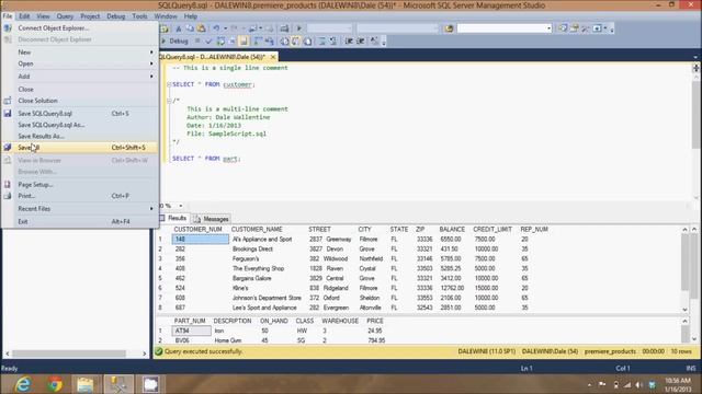 Save an SQL Script File - SQL Server 2012 смотреть онлайн