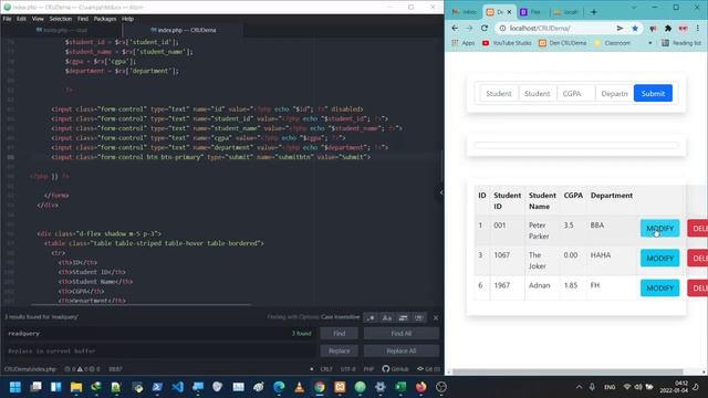 CSE102-1 23. Simple CRUD application development with PHP and mySQL (part-4) [01/04] смотреть онлайн