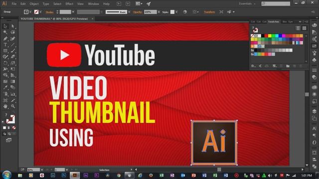 Youtube Video Thumbnail Using Adobe Illustrator CC смотреть онлайн
