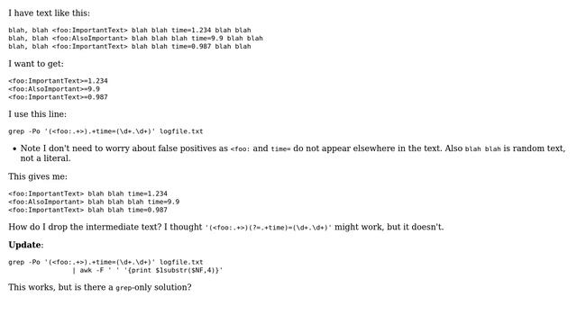 Unix & Linux: Skip text in output with grep in perl mode смотреть онлайн