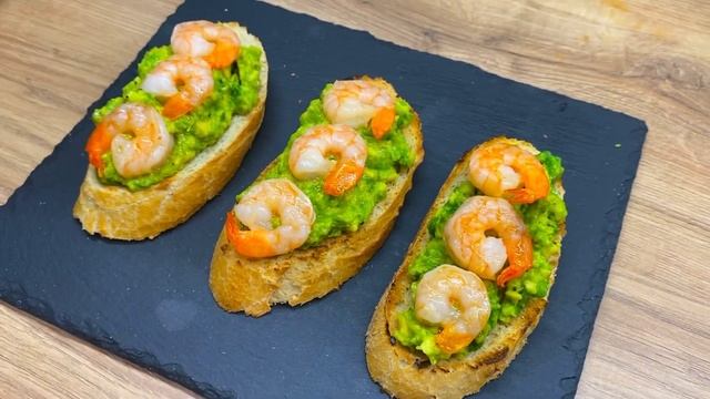 БРУСКЕТТА С КРЕВЕТКАМИ 2 варианта/ BRUSCHETTA WITH SHRIMP 2 options смотреть онлайн