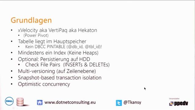 SQLdays2016 - SQL Server 2016 - Memory Optimized Tables смотреть онлайн