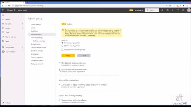 Prevent Users from creating Classic Workspace from Power BI | Block Classic Workspace Creation смотреть онлайн