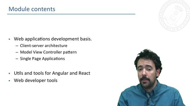 MOOC ReactJS & Angular - Module 1.0. Contents of Web applications dev. Patterns and tools смотреть онлайн