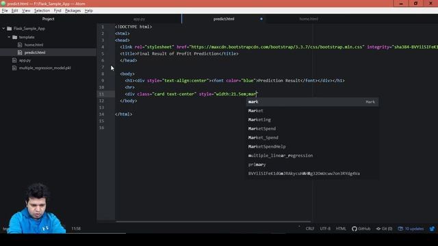 16.Deploy ML on Cloud - Flask App Prediction Result Page | Deploy ML Model using Flask Docker Azure смотреть онлайн