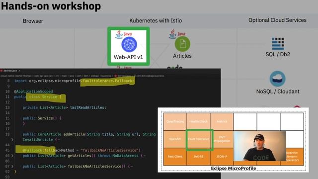 Resiliency with MicroProfile @Let's get started with cloud native Java applications on Kubernetes смотреть онлайн
