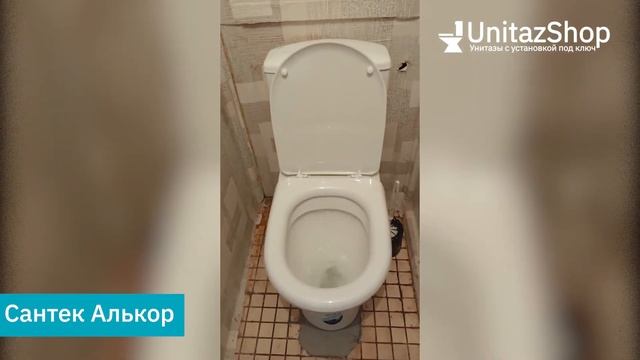 Тест смыва унитаза Сантек Алькор / UnitazShop - унитазы с установкой Под Ключ смотреть онлайн