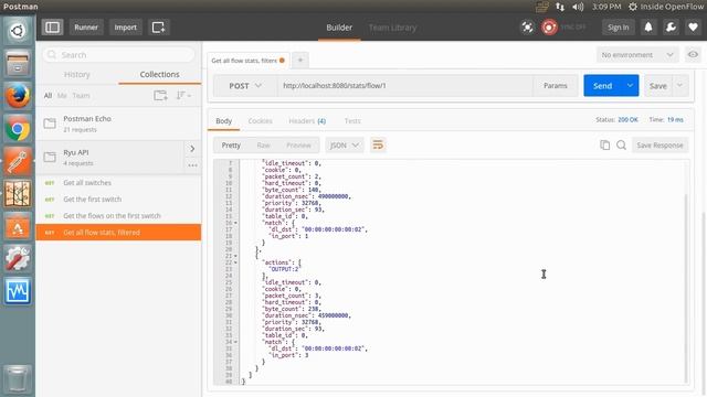 Interacting with OpenFlow Switchs via Ryu Controller with Postman смотреть онлайн