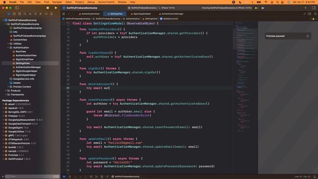 iOS Firebase Authentication: Deleting Users | Firebase Bootcamp #7 смотреть онлайн