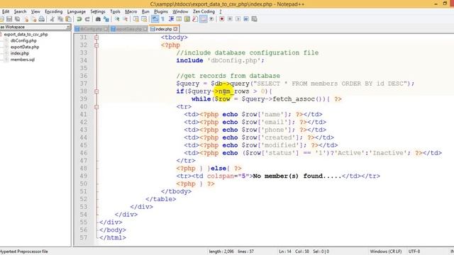 How to Export Data to CSV File using PHP and MySQL || php array to string смотреть онлайн