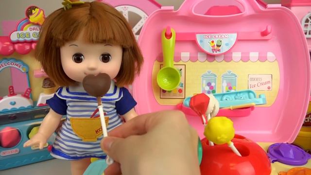 Baby Doll Ice Cream Surprise Car And Play Doh IceCream Shop Play
