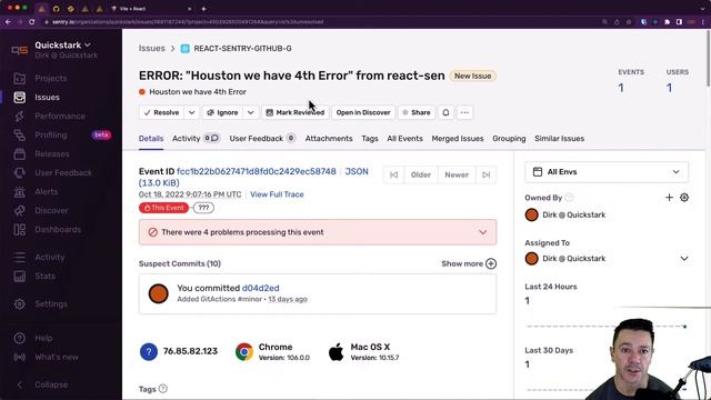 Resolving Issues in GitHub via Sentry (Video 9 of 9) смотреть онлайн
