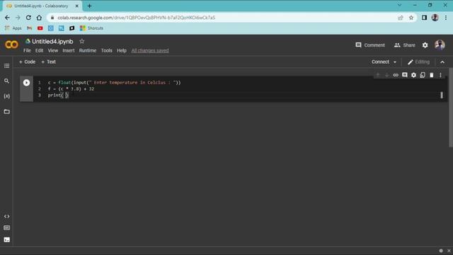 Temperature converter with Google Colab # python program смотреть онлайн