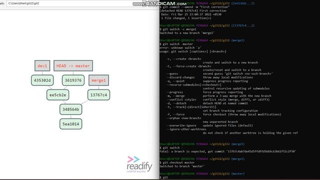 git concept of Detachable head, switch of branch and Amend Part 12 смотреть онлайн