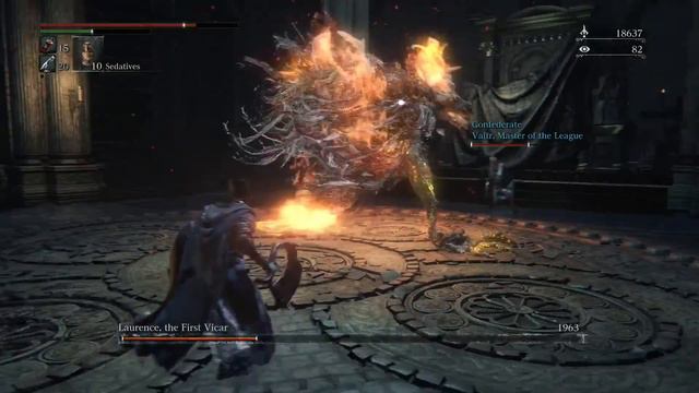 Defeating Laurence The First Vicar In Bloodborne DLC Old Hunters смотреть онлайн