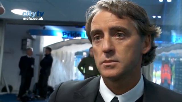 Roberto Mancini's reaction to Man City's 2-0 win over Birmingham City in the Carling Cup смотреть онлайн