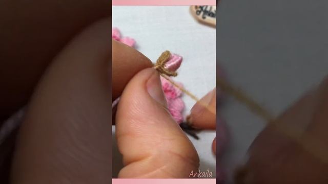 Cherry blossom buds - Chain woven picot stitch - 3D Embroidery idea смотреть онлайн
