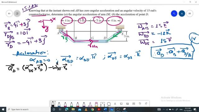 Angular Velocity and Angular Acceleration of Connecting Rods (3 Rods System- Vector Approach).2 смотреть онлайн