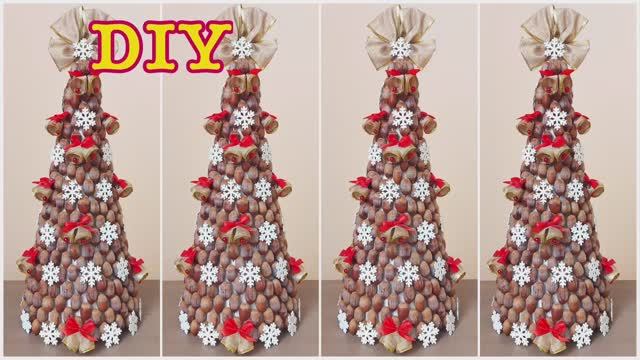 DIY НОВОГОДНИЕ ПОДЕЛКИ своими руками. ПОДЕЛКИ из ПРИРОДНОГО МАТЕРИАЛА смотреть онлайн