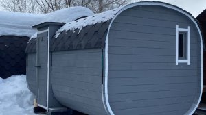 Баня-бочка ЭКО-БАНИ. Обзор бани-бочки Квадро из массива кедра 4 метра 2 секции.