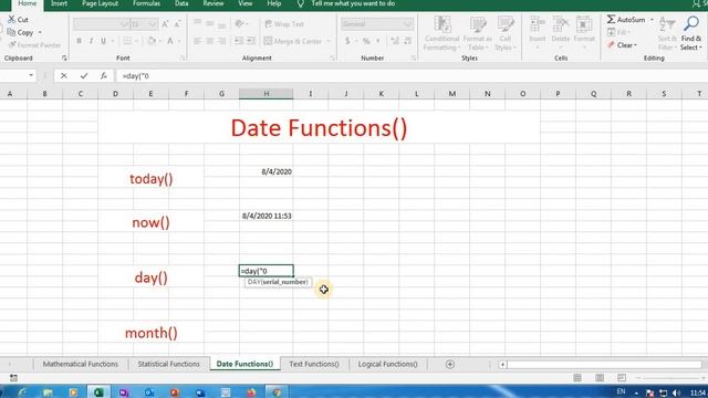 Excel Functions|| Excel Formulas|| Mathematical Functions||Statistical Functions|Logical functions| смотреть онлайн