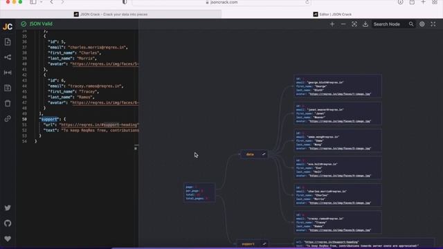 jsoncrack - Website to visualise json response смотреть онлайн