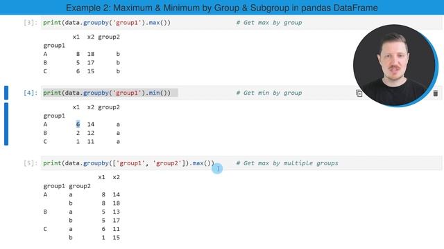 Calculate Max & Min by Group in Python (2 Examples) | Maxima & Minima in Subgroup | Multiple Column смотреть онлайн