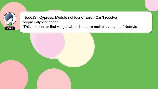 NodeJS : Cypress: Module not found: Error: Can't resolve 'cypress/types/lodash смотреть онлайн