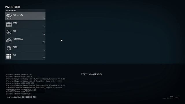 Starfield Tasine Console Command Cheat Code