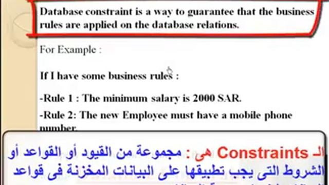 4 Lecture 3 Oracle Introduction To Constraints تعليم اوراكل смотреть онлайн