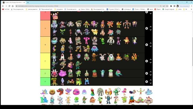 Тир лист монстров из игры msm смотреть онлайн