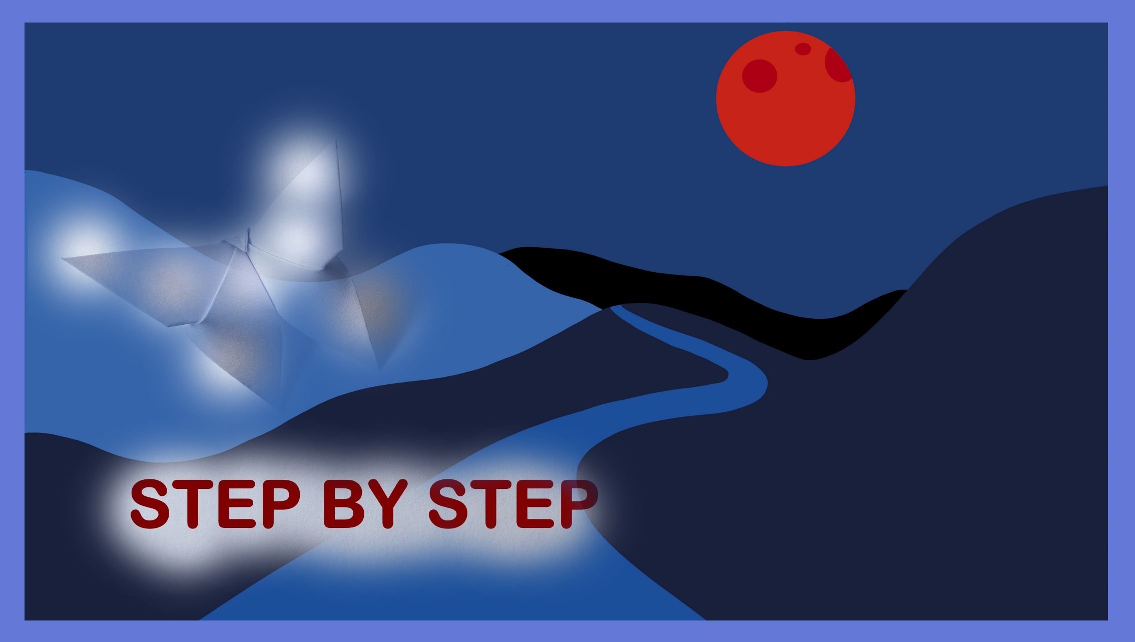 Как нарисовать пейзаж \\ ночь, луна, пески // векторное изображение смотреть онлайн