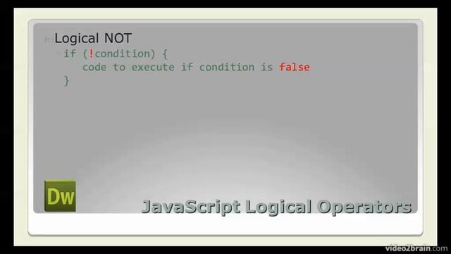 9.1.5 Logical Operators and What JavaScript Regards as True смотреть онлайн