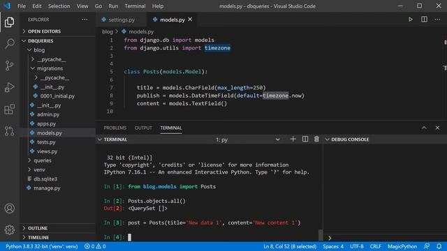 Learn Django - Intro to Django Databases - Basic Queries and functions from the Shell смотреть онлайн