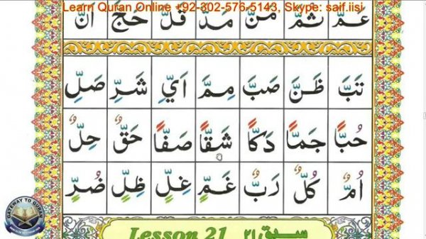 Learn to read Quran with Tajweed Qaida Lesson 20 part 2 Examples on How to read Shadda