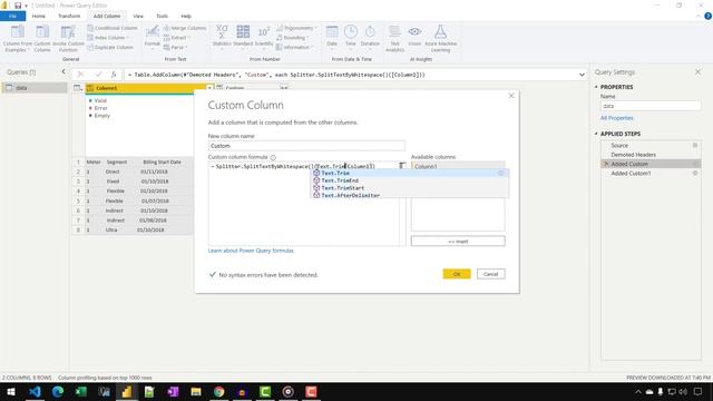 Power Query | Split text into columns смотреть онлайн