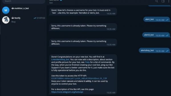Telegram bot automation (How to generate bot token and chat Id)
