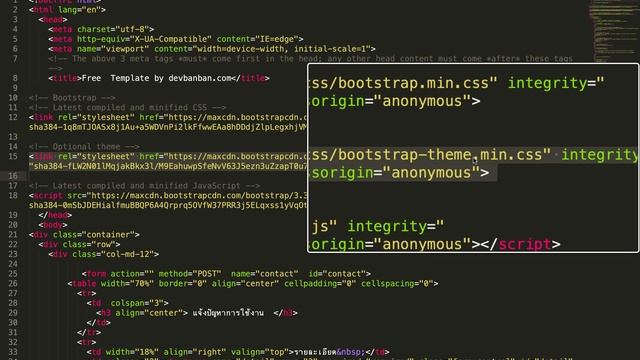 Free Template Form แจ้งปัญหาการใช้งาน + code ตัวอย่าง html, bootstrap смотреть онлайн