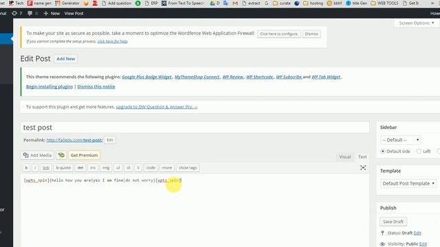 wordpress plugin spin syntax See Fresh content evertime in front post смотреть онлайн