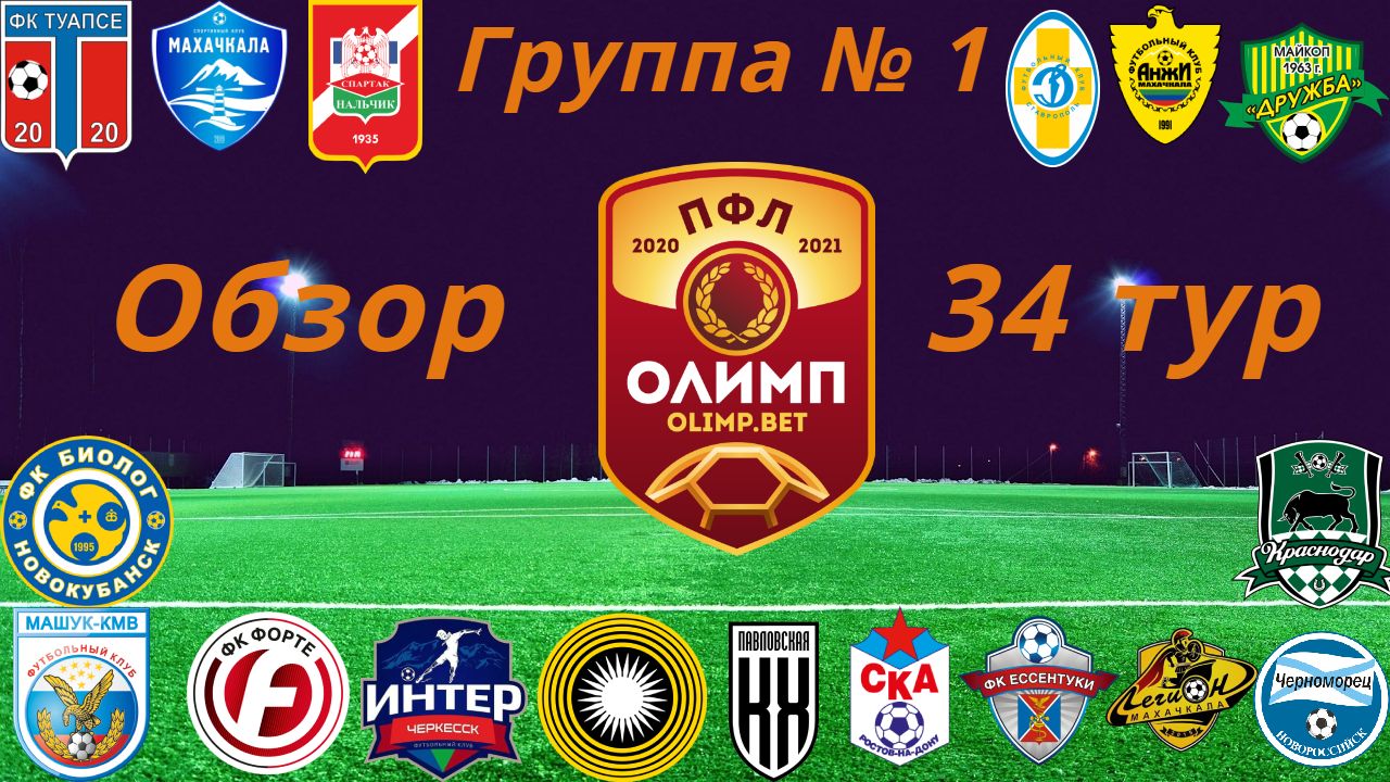 ПФЛ. Обзор 34-го тура группа № 1, сезон 2020/21 смотреть онлайн