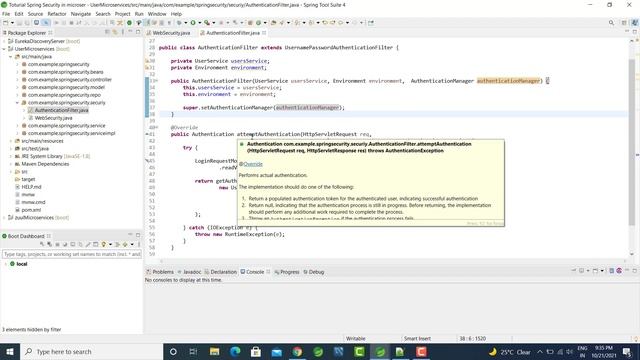 11.Microservices and Spring Security - Adding AuthenticationFilter and attemptAuthentication method смотреть онлайн