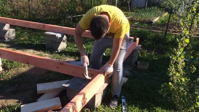 Каркасный домик своими руками: # 2 (Нижняя обвязка, лаги пола) смотреть онлайн