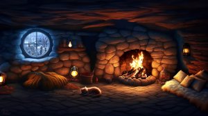 ? Звук костра и мурчание кошки в хижине гномов для исцеления нервов ? Шум метели и вьюги ❄️