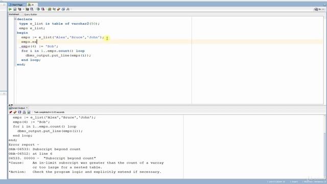 PL/SQL tutorial : How To Create Nested Table collection in PL/SQL Block смотреть онлайн