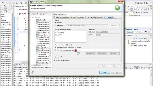 HOW TO REDIRECT ECLIPSE CONSOLE OUTPUT TO A FILE DEMO смотреть онлайн