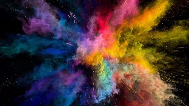 Colour explosion | 4K video with black background смотреть онлайн