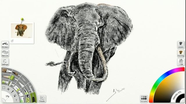 Realistic Sketching of an African Elephant in Artrage [Speedpaint] смотреть онлайн