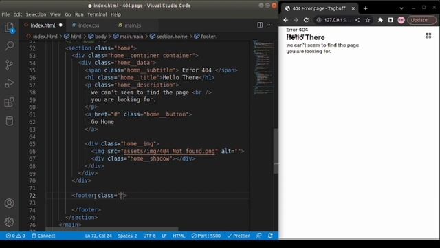 Responsive 404 Error page using HTML CSS And javaScript | Responsive web Design | website tutorial смотреть онлайн